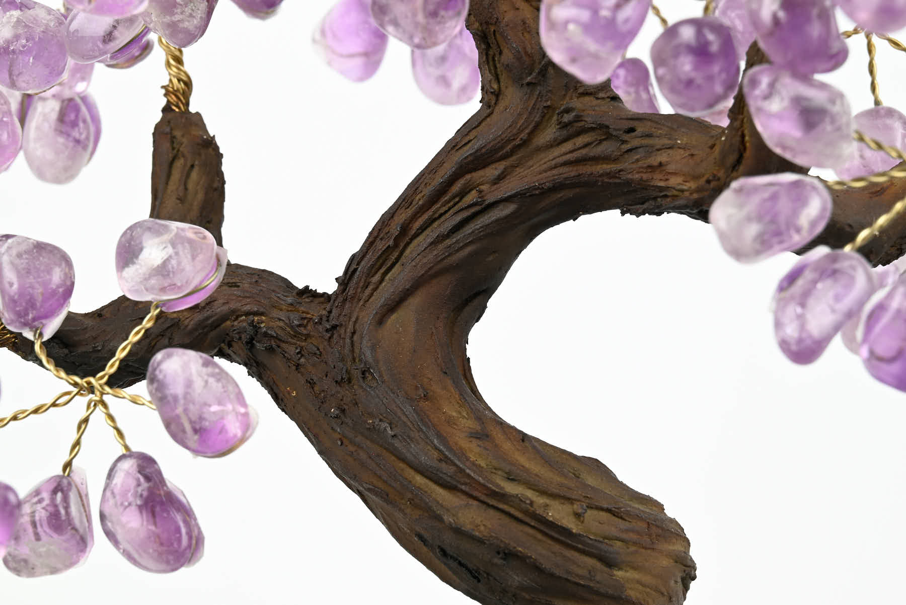 Handmade 37cm Tall Gemstone Tree with Amethyst base and 180 Amethyst gems - #TRAMET-36003