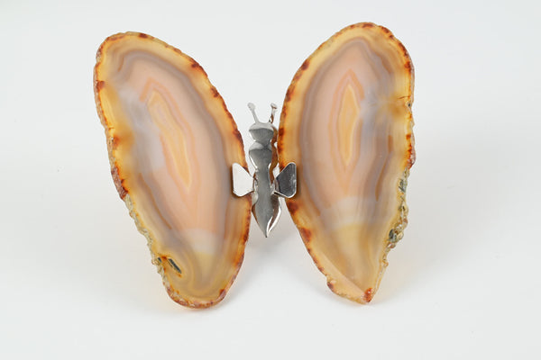 Natural Agate "Butterfly" Freestanding 12cm - #BUNATF-90028