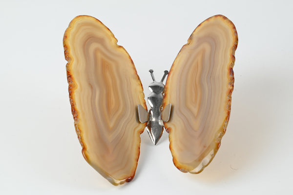 Natural Agate "Butterfly" Freestanding 13cm - #BUNATF-90016