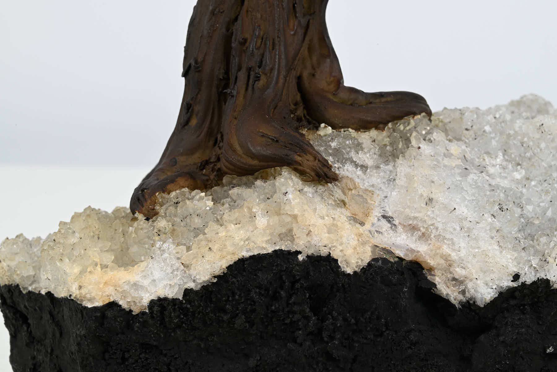 Handmade 37cm Tall Gemstone Tree with Amethyst base and 180 Rose Quartz gems - #TRROSE-36001