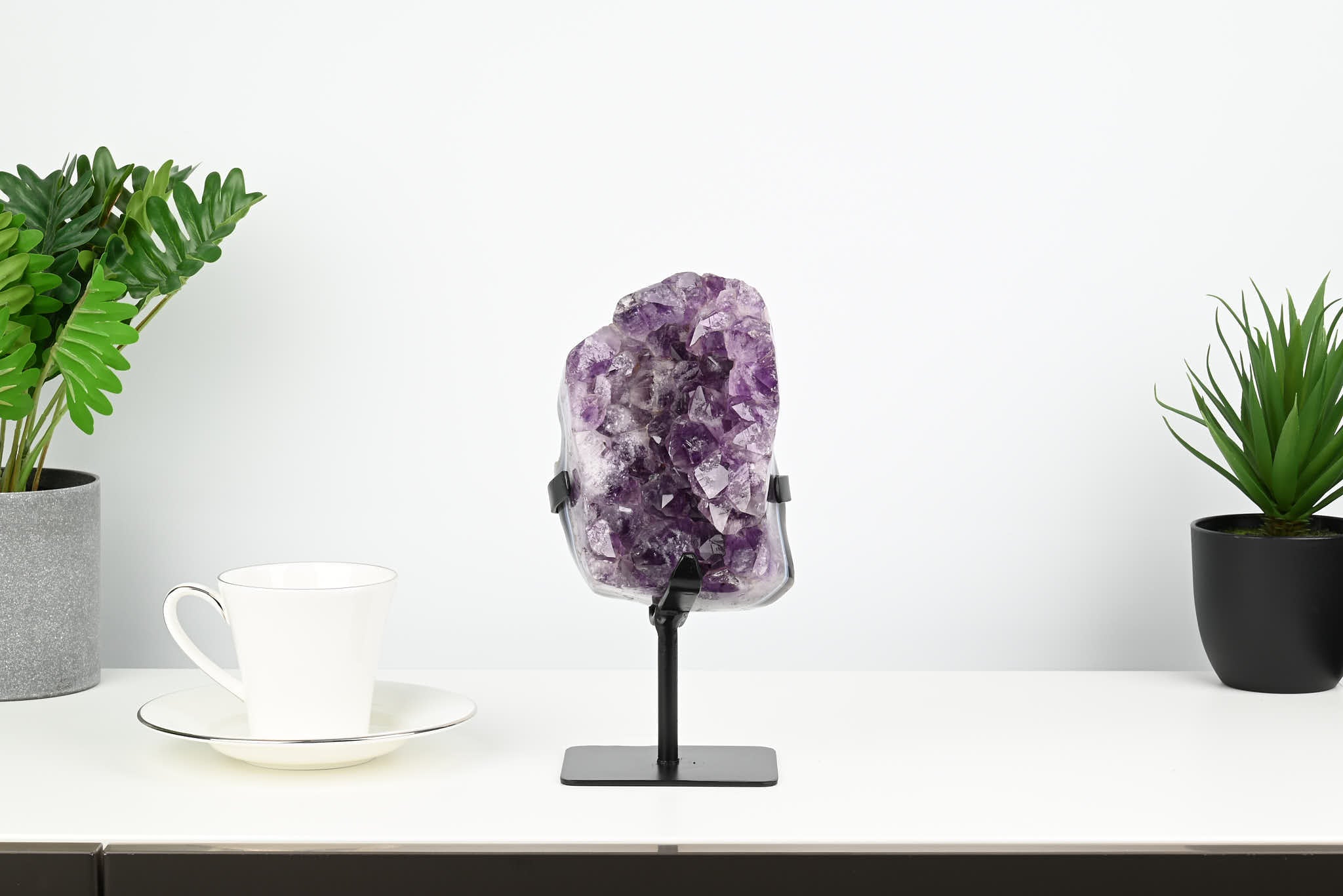 Amethyst Cluster on Stand - Medium 24cm Tall - #CLUSAM-63012