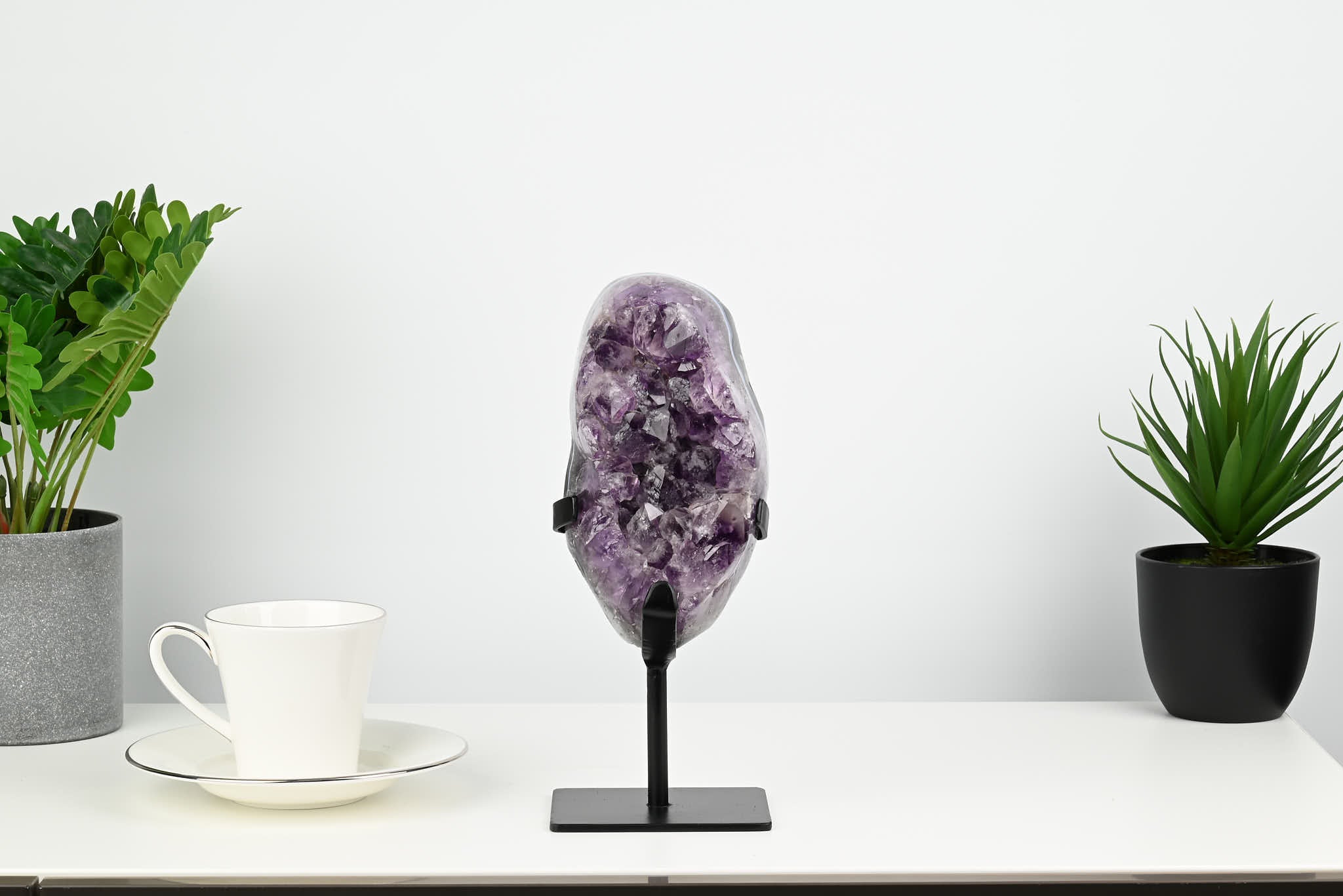 Amethyst Cluster on Stand - Medium 24cm Tall - #CLUSAM-63009