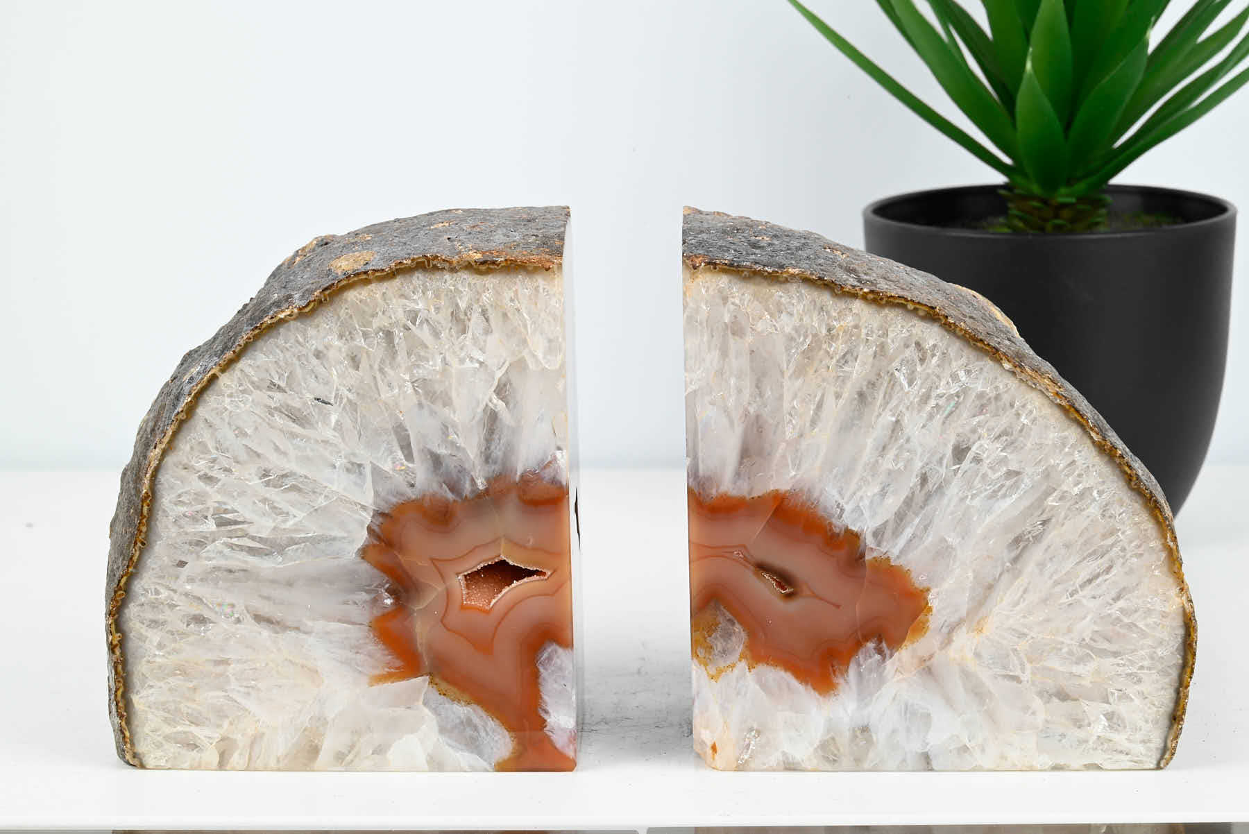 Extra Quality Natural Agate Bookends - 12cm tall - #BONATU-12003