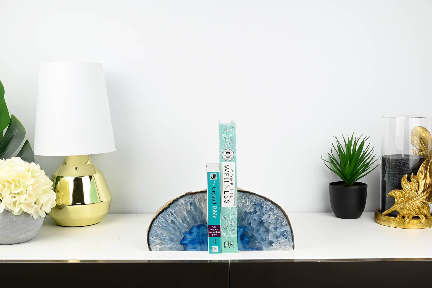 Extra Quality Blue Agate Bookends - 13cm tall - #BOBLUE-12002