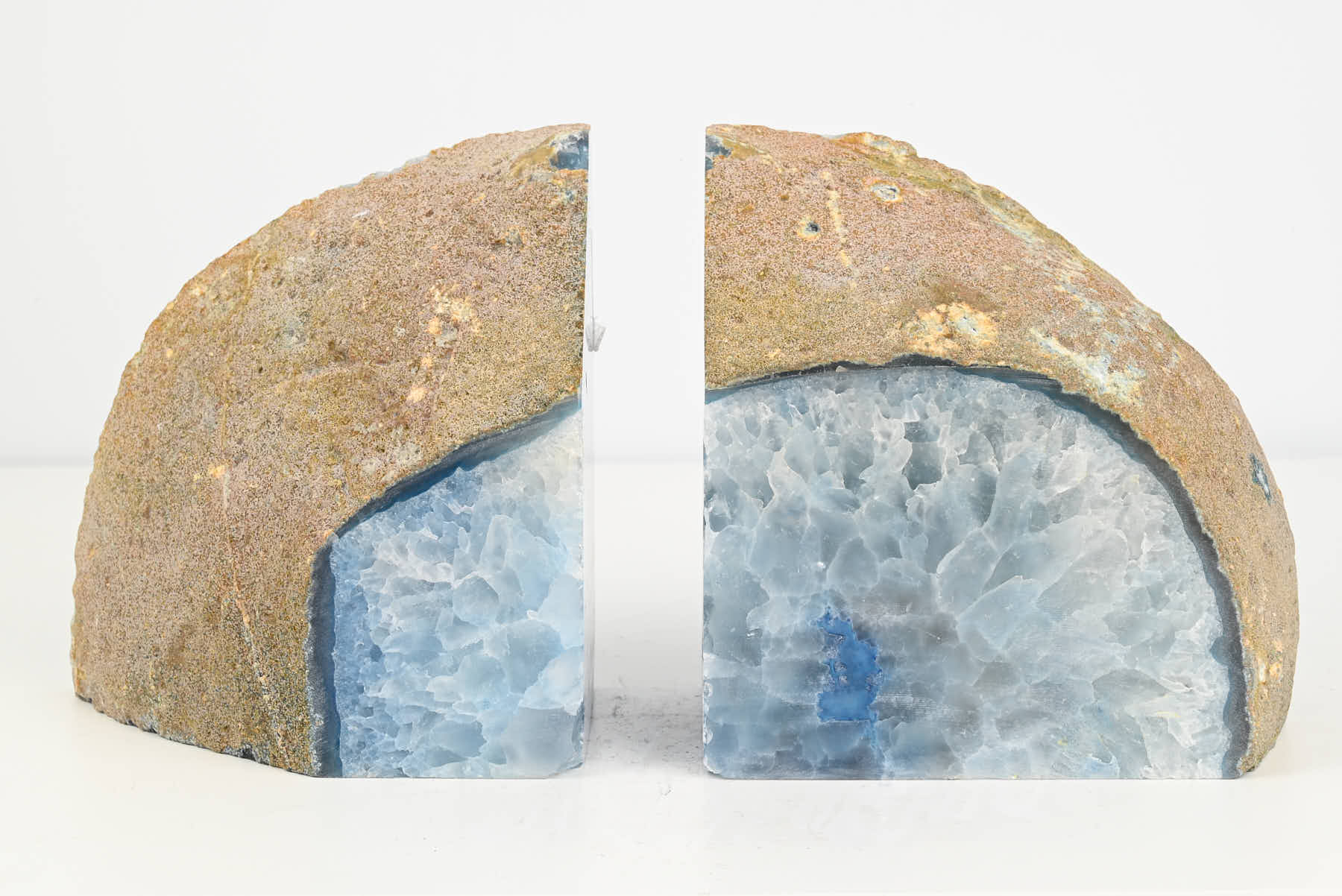 Extra Quality Blue Agate Bookends - 13cm tall - #BOBLUE-12002