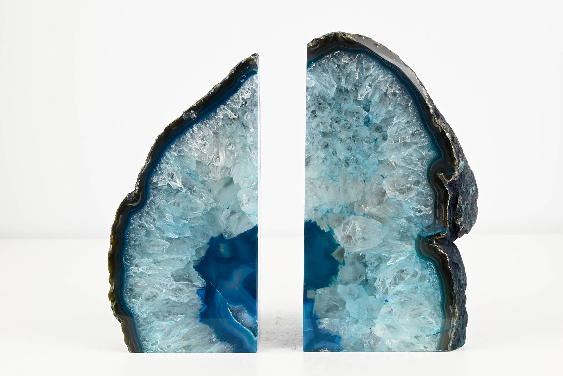 Extra Quality Teal Agate Bookends - 18cm tall - #BOTEAL-12003