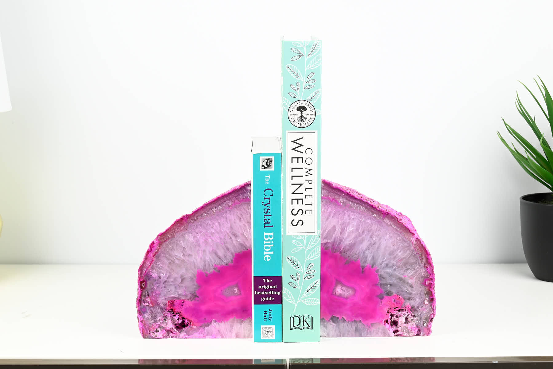 Extra Quality Pink Agate Bookends - 14cm tall - #BOPINK-12002
