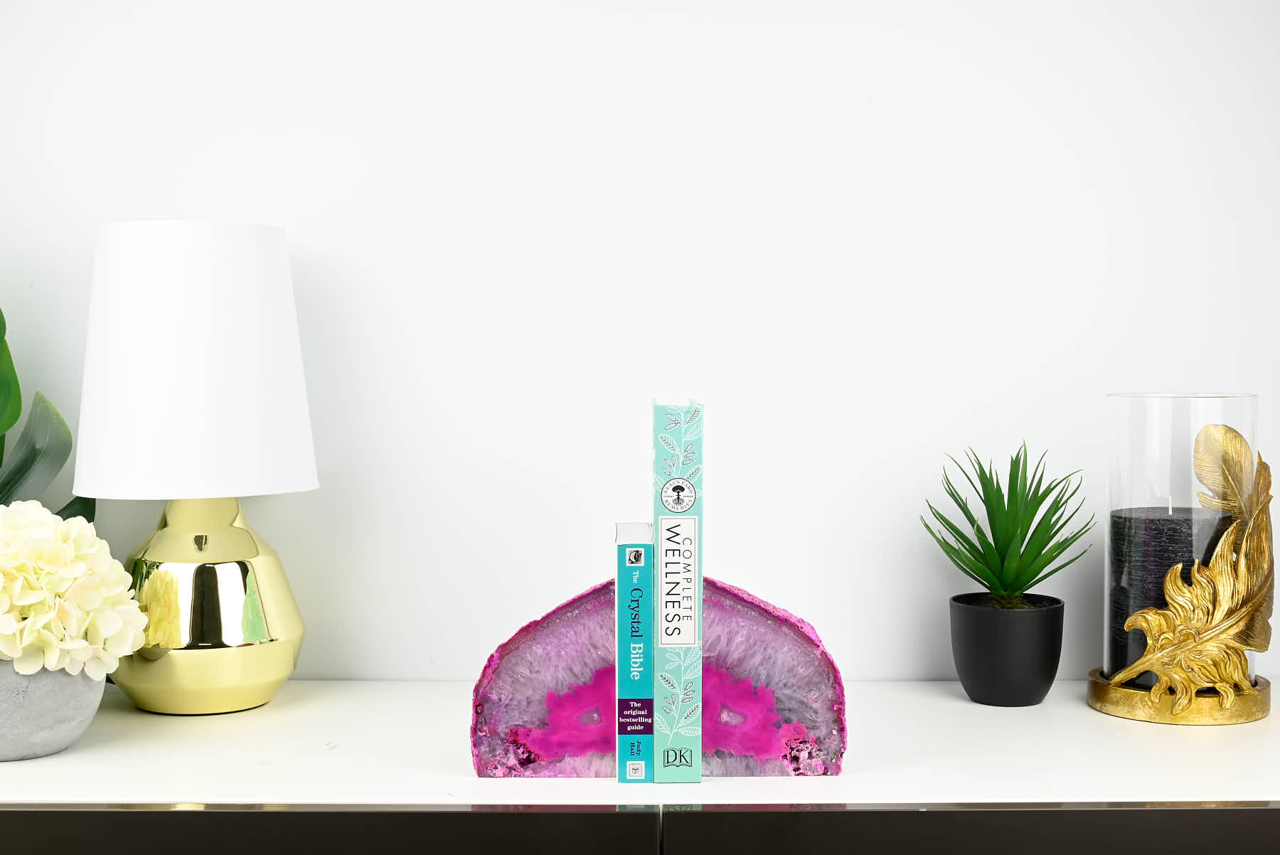 Extra Quality Pink Agate Bookends - 14cm tall - #BOPINK-12002