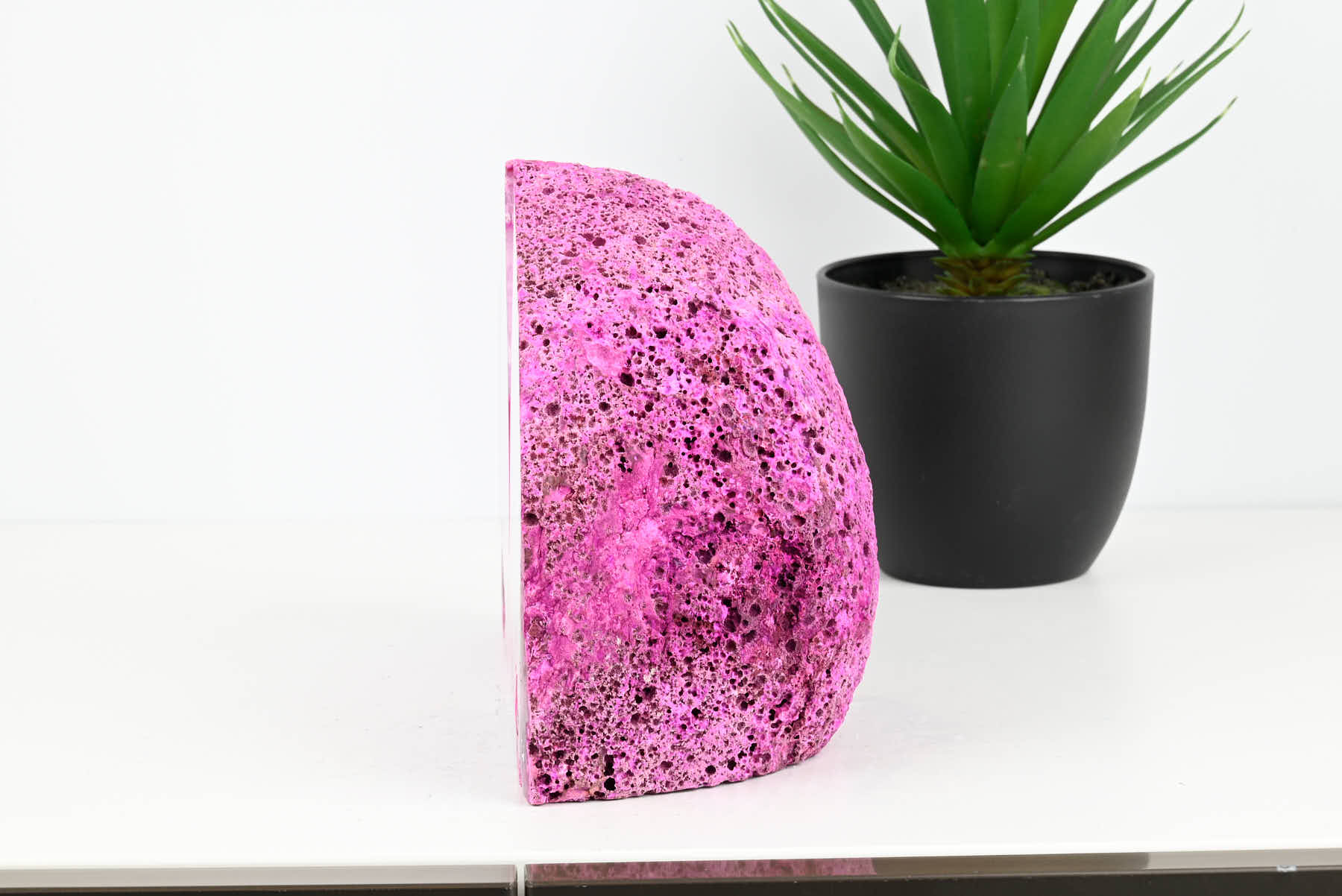 Extra Quality Pink Agate Bookends - 14cm tall - #BOPINK-12002