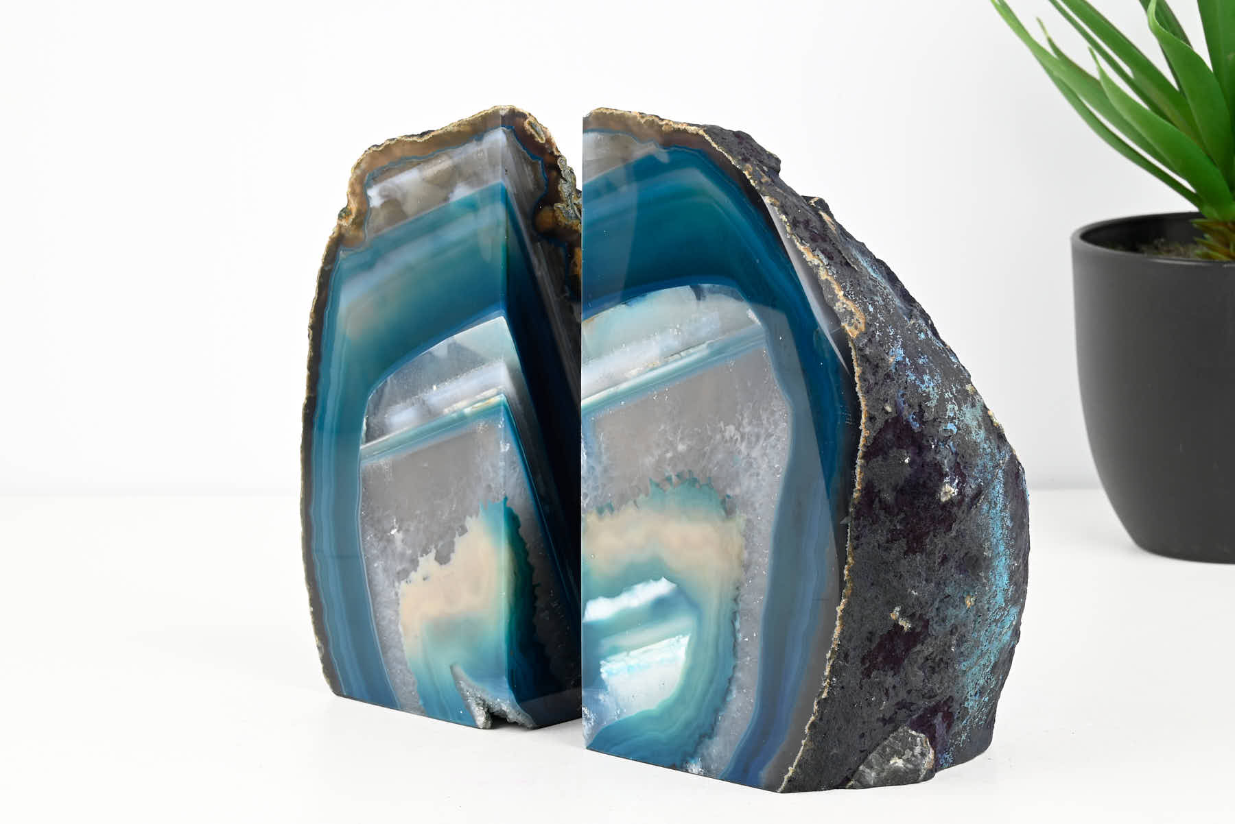 Extra Quality Teal Agate Bookends - 15cm tall - #BOTEAL-12001