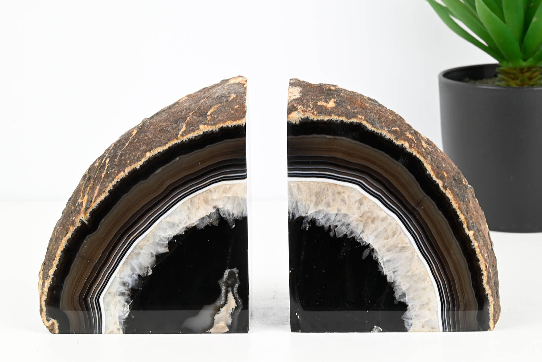 Extra Quality Natural Agate Bookends - 12cm tall - #BONATU-12008