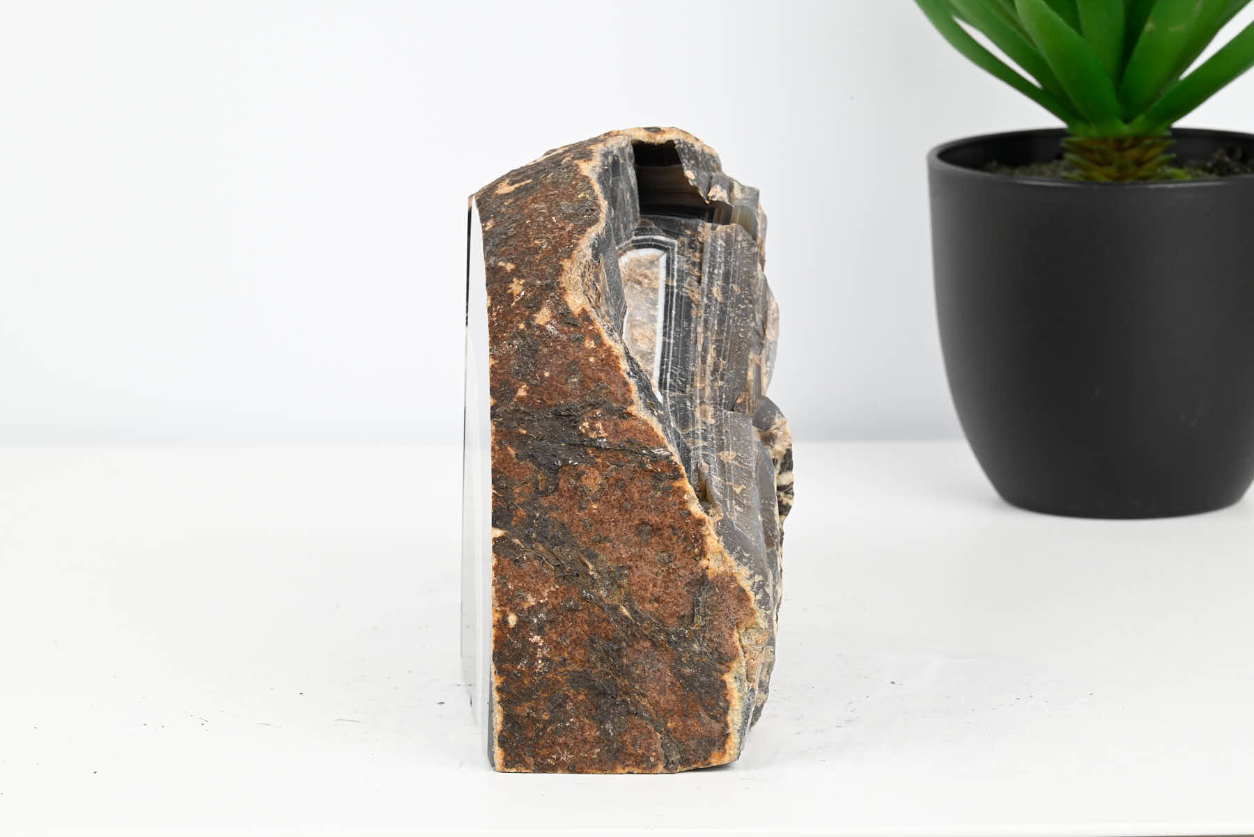 Extra Quality Natural Agate Bookends - 12cm tall - #BONATU-12008