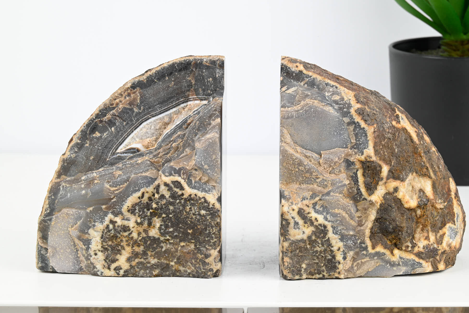 Extra Quality Natural Agate Bookends - 12cm tall - #BONATU-12008