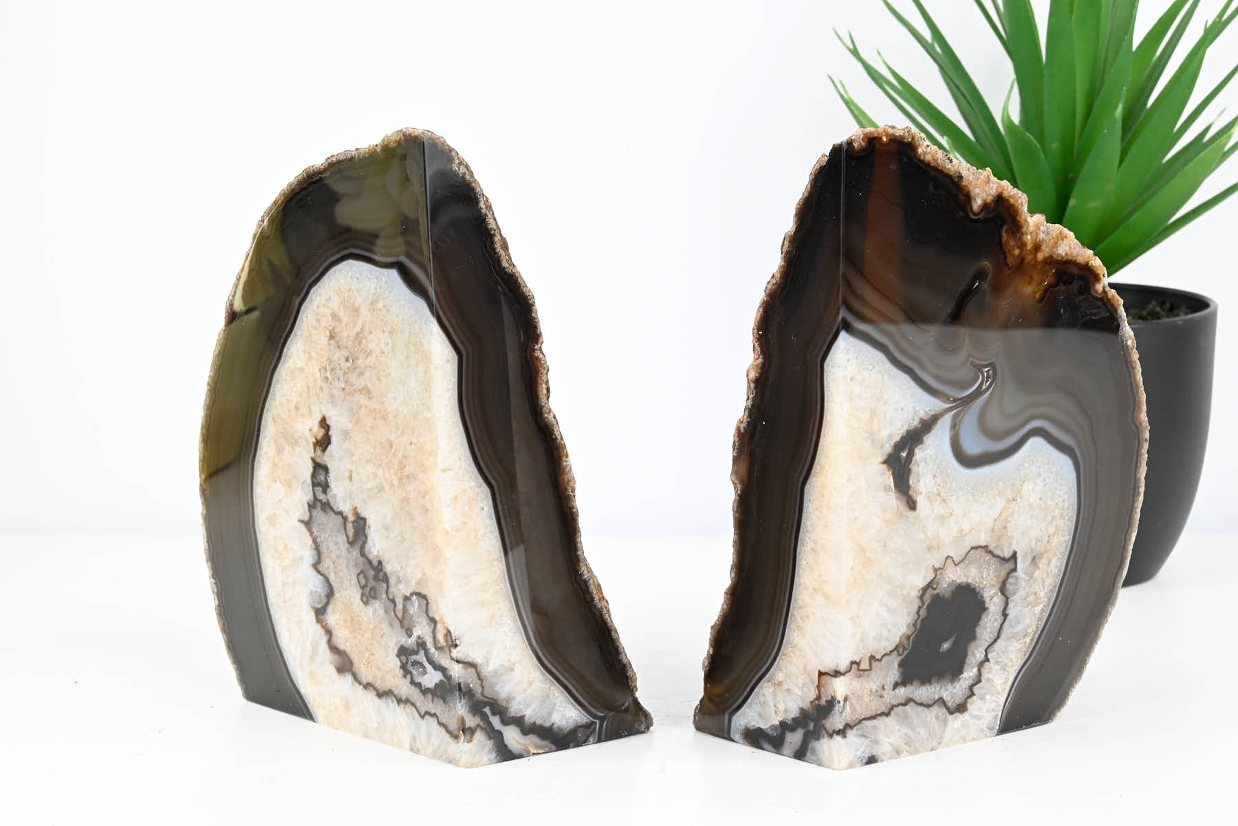 Extra Quality Natural Agate Bookends - 17cm tall - #BONATU-12006