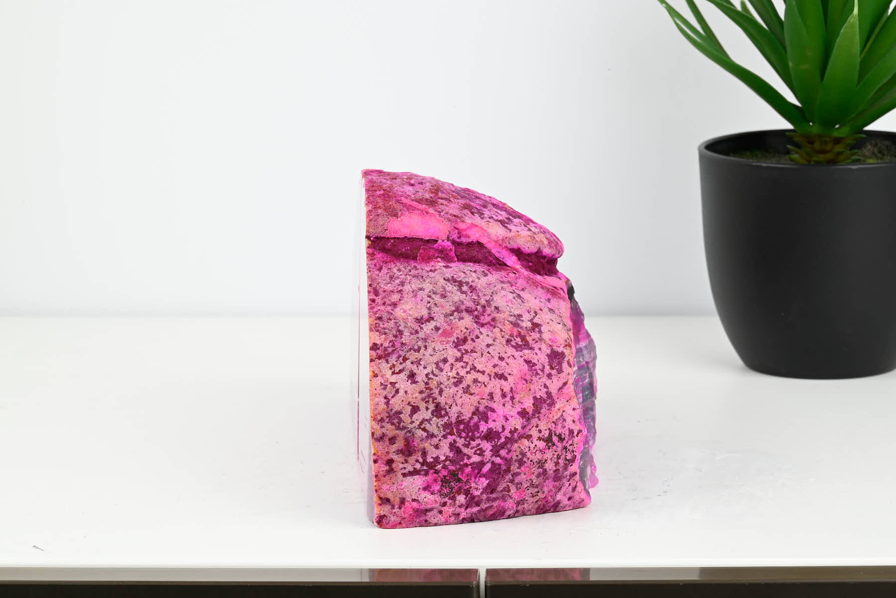 Extra Quality Pink Agate Bookends - 11cm tall - #BOPINK-12004