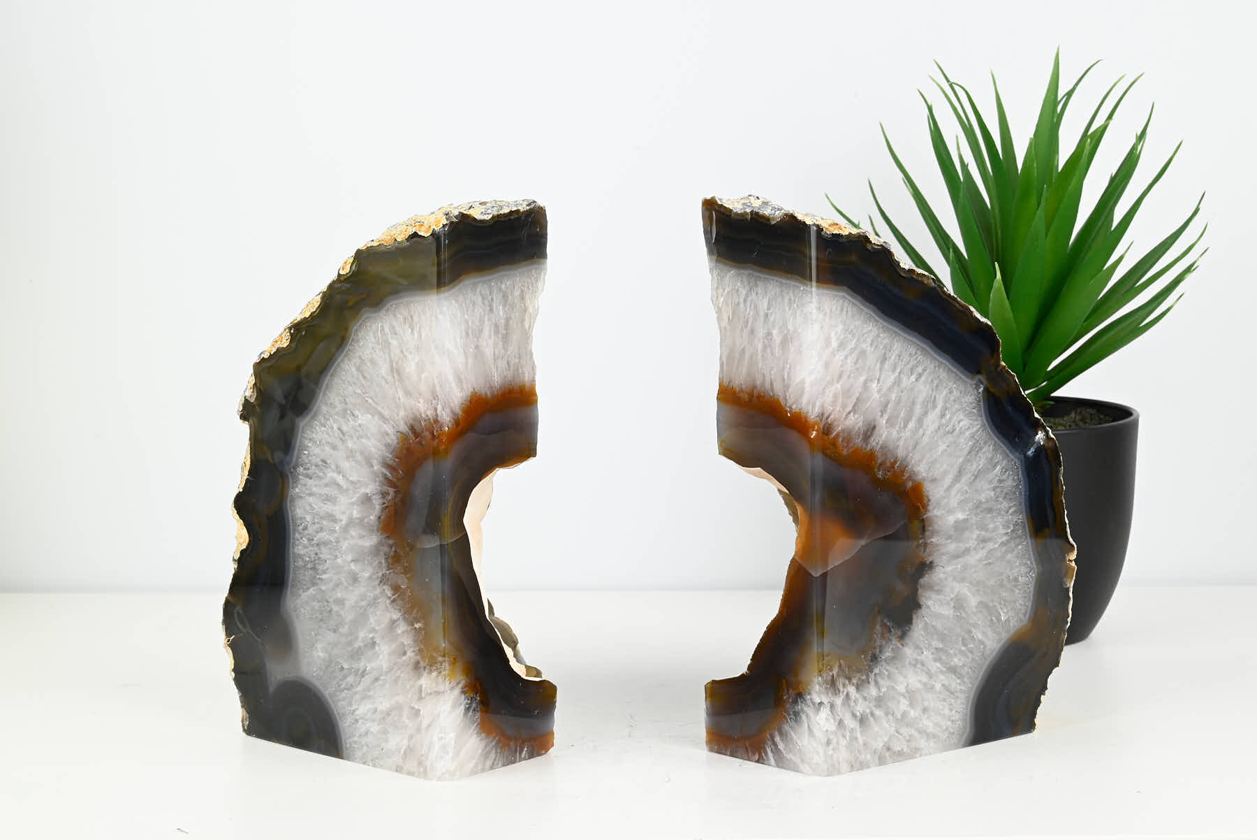 Extra Quality Natural Agate Bookends - 19cm tall - #BONATU-12012