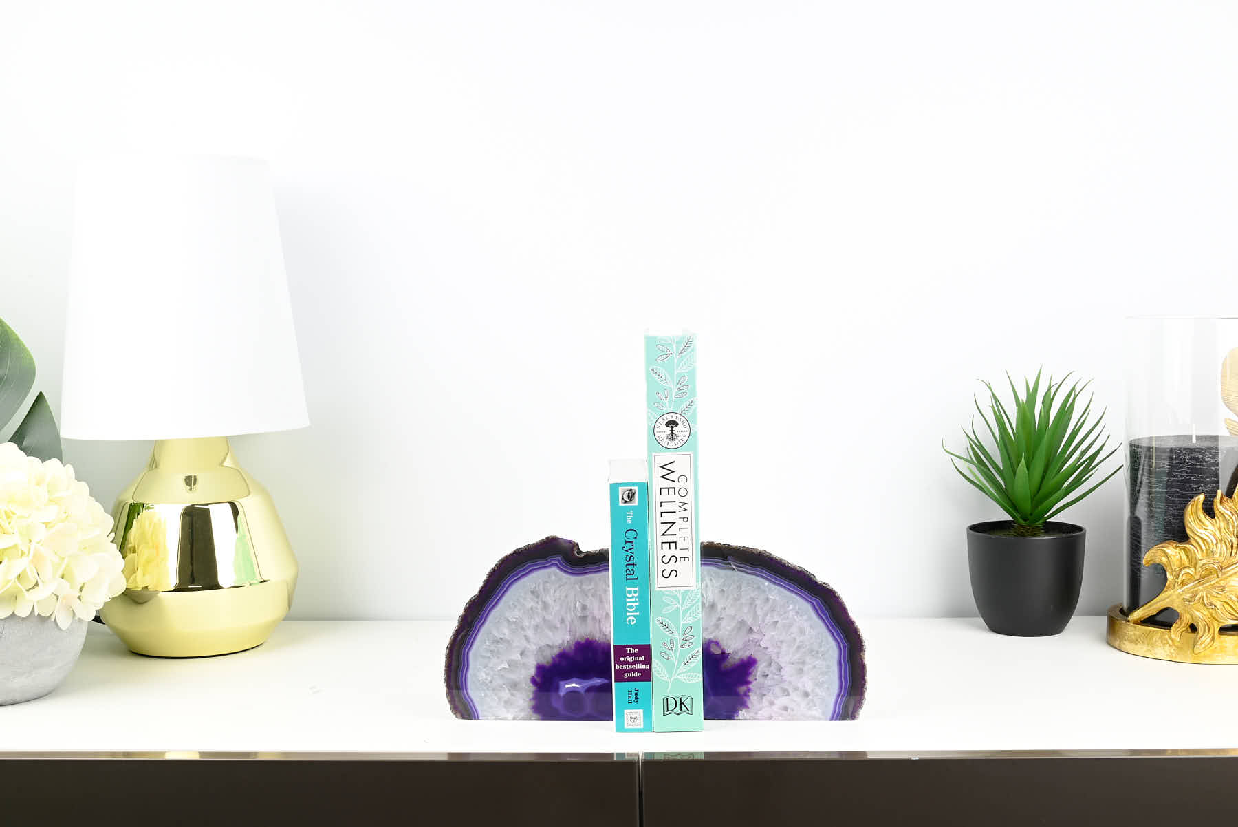 Extra Quality Purple Agate Bookends - 13cm tall - #BOPURP-12001
