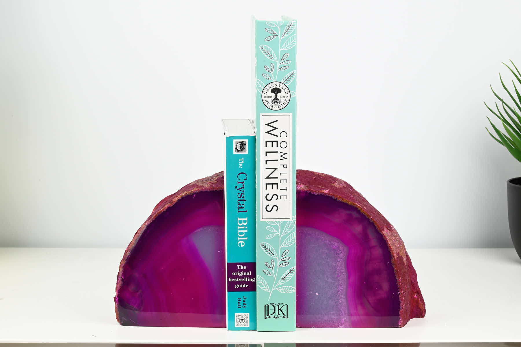 Extra Quality Pink Agate Bookends - 14cm tall - #BOPINK-12006