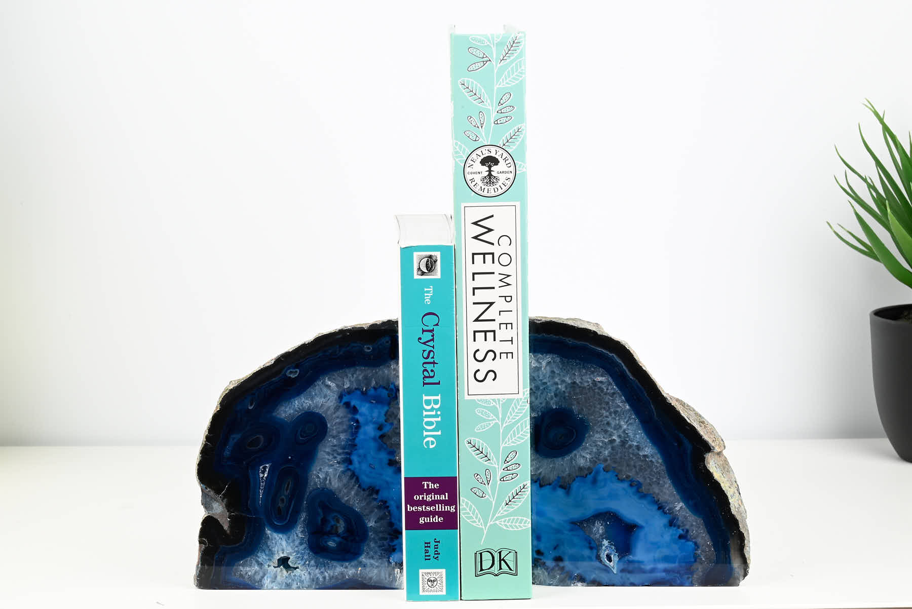 Extra Quality Blue Agate Bookends - 13cm tall - #BOBLUE-12006