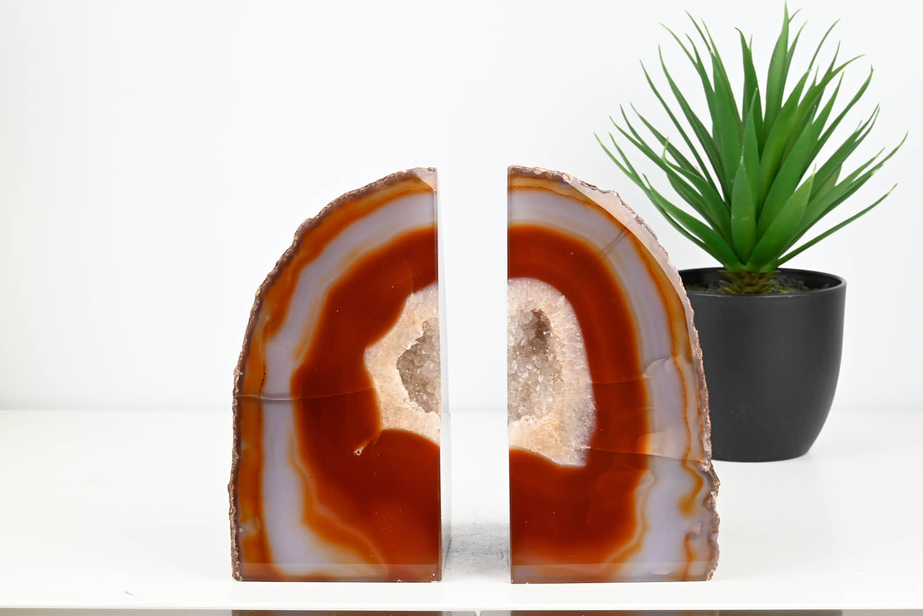 Extra Quality Natural Agate Bookends - 17cm tall - #BONATU-12004