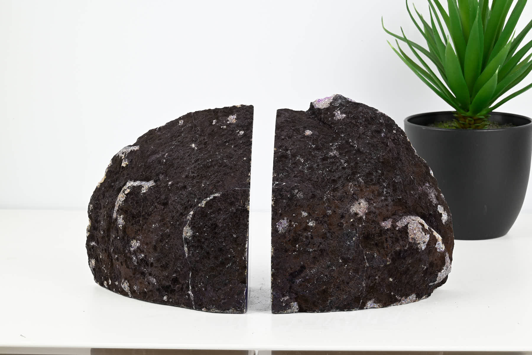 Extra Quality Purple Agate Bookends - 13cm tall - #BOPURP-12001