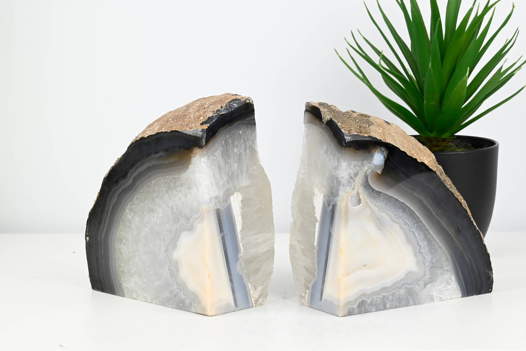 Extra Quality Natural Agate Bookends - 15cm tall - #BONATU-12011