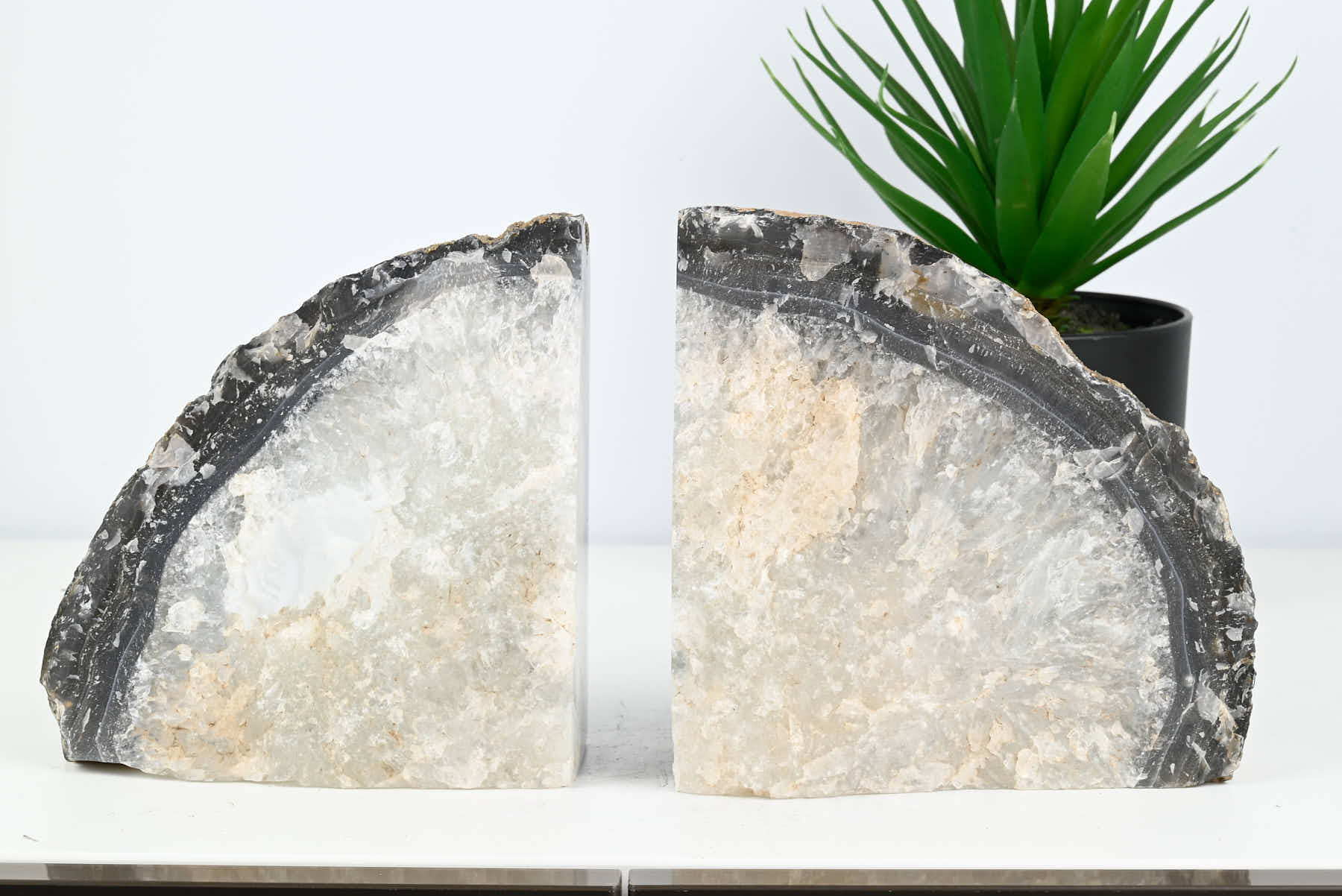 Extra Quality Natural Agate Bookends - 15cm tall - #BONATU-12011