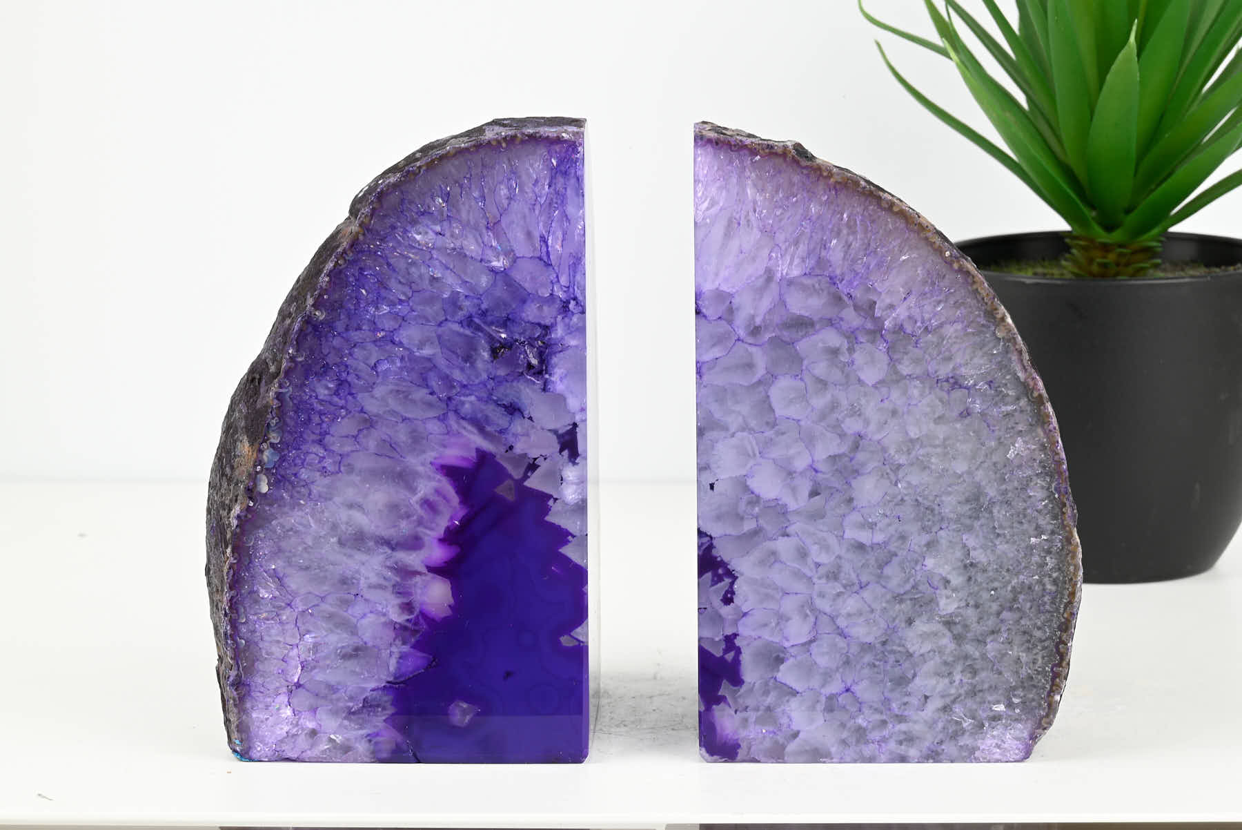 Extra Quality Purple Agate Bookends - 15cm tall - #BOPURP-12005