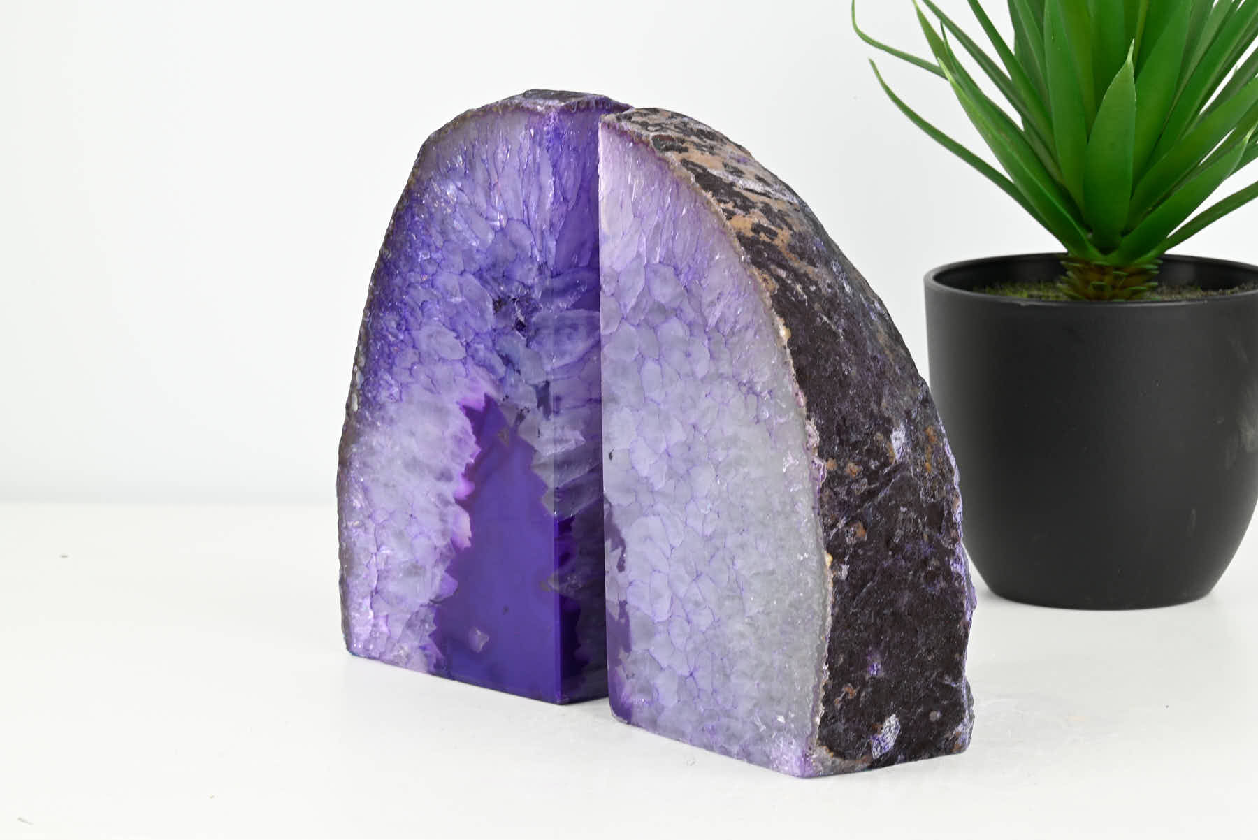 Extra Quality Purple Agate Bookends - 15cm tall - #BOPURP-12005