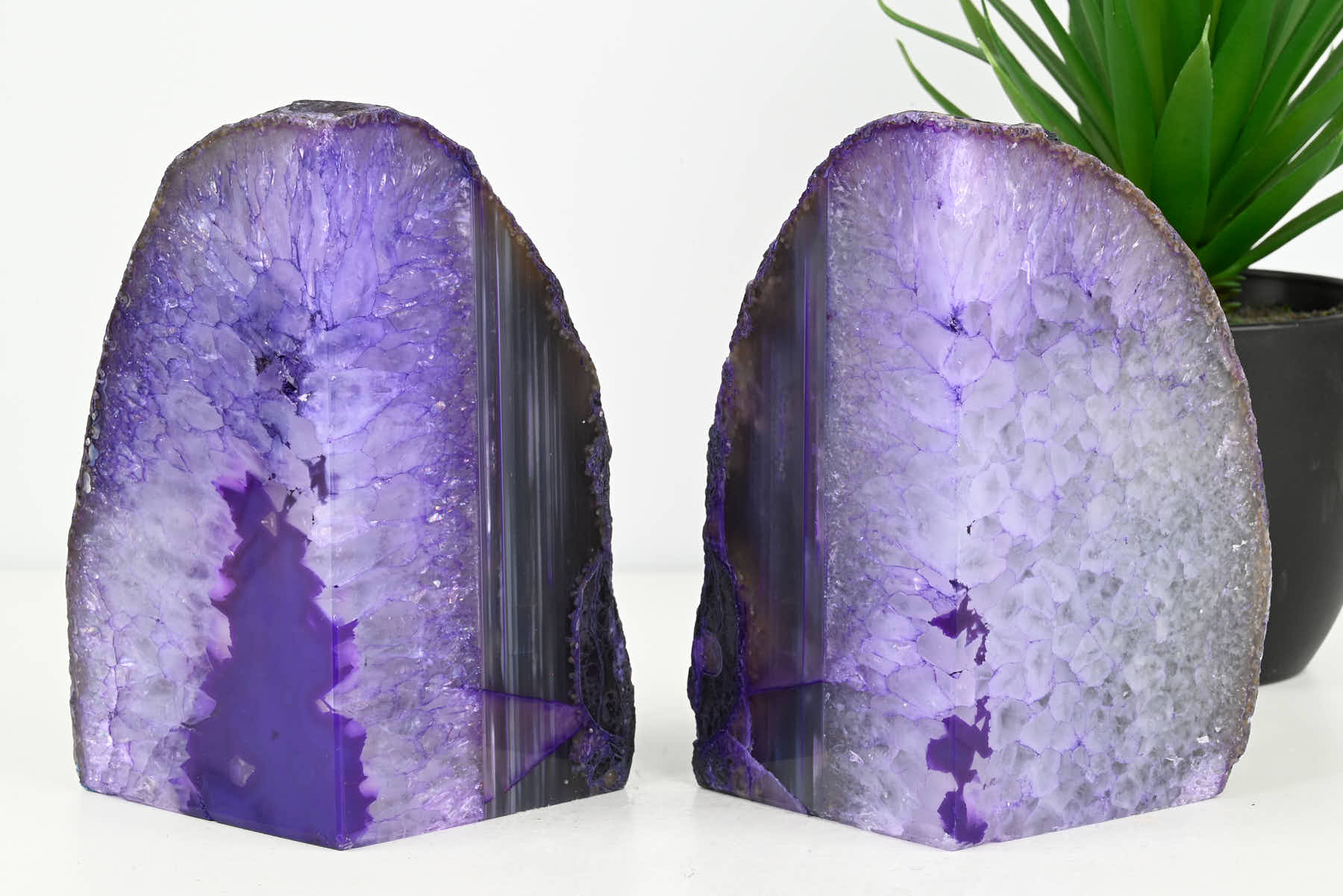 Extra Quality Purple Agate Bookends - 15cm tall - #BOPURP-12005