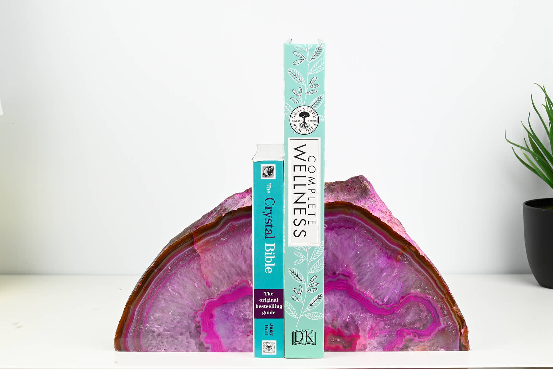 Extra Quality Pink Agate Bookends - 15cm tall - #BOPINK-12007