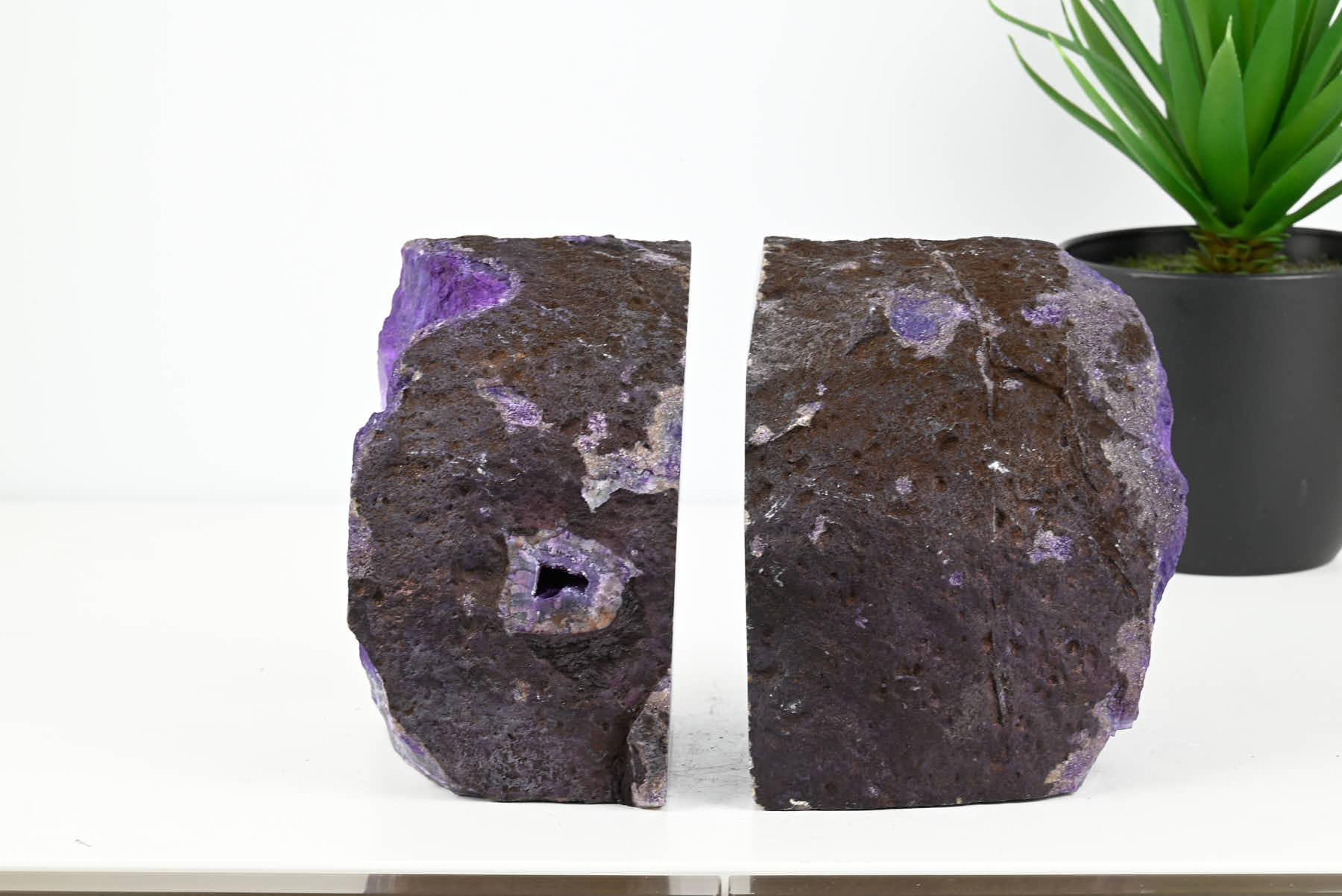 Extra Quality Purple Agate Bookends - 12cm tall - #BOPURP-12002