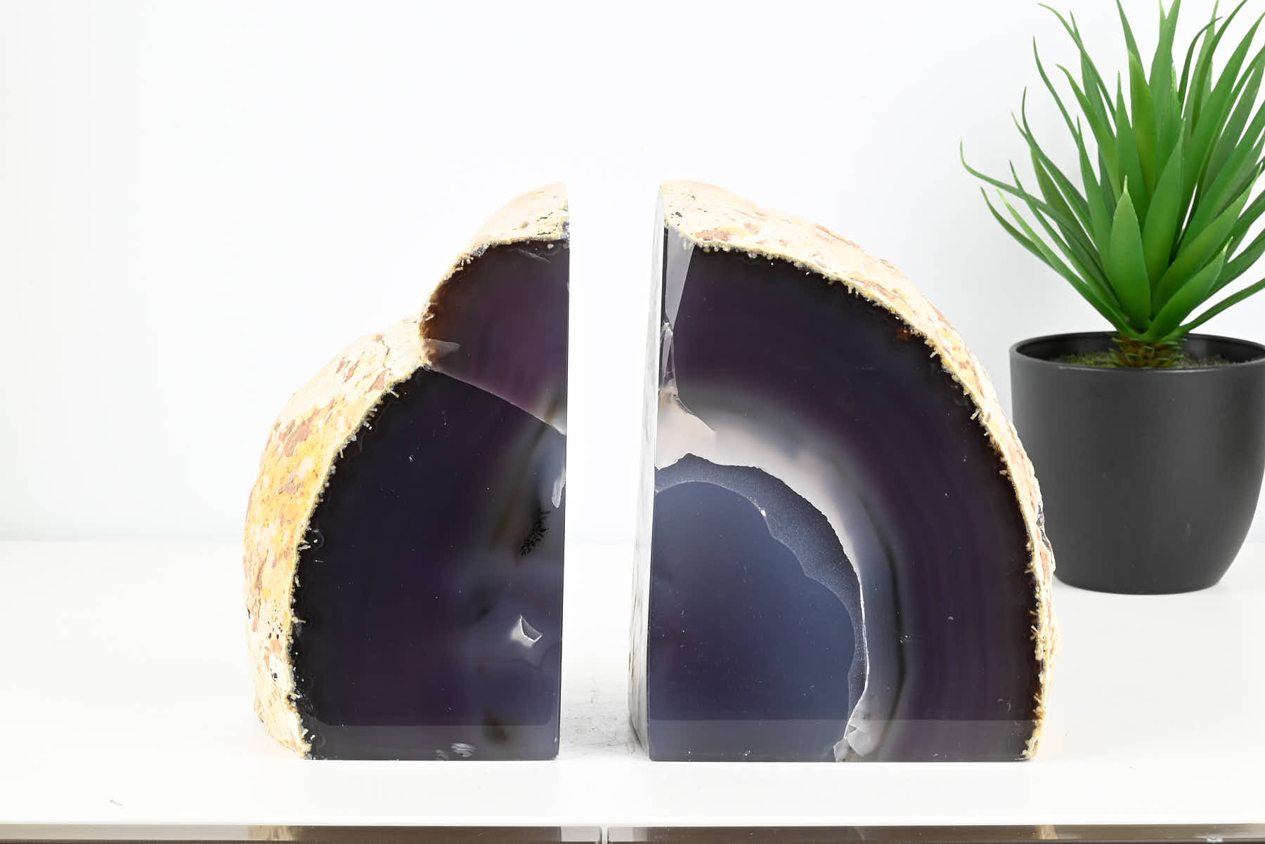 Extra Quality Natural Agate Bookends - 17cm tall - #BONATU-12009