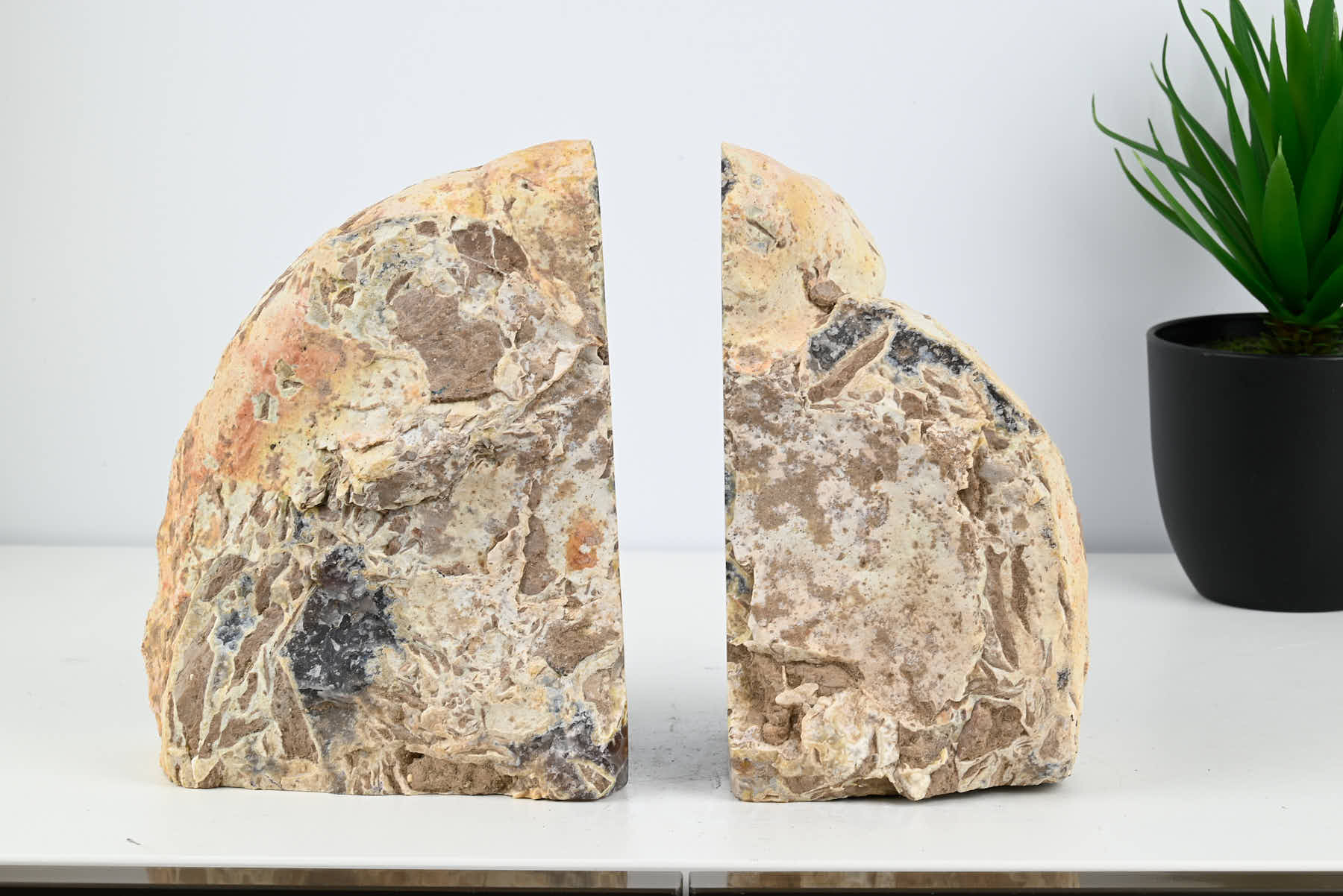Extra Quality Natural Agate Bookends - 17cm tall - #BONATU-12009