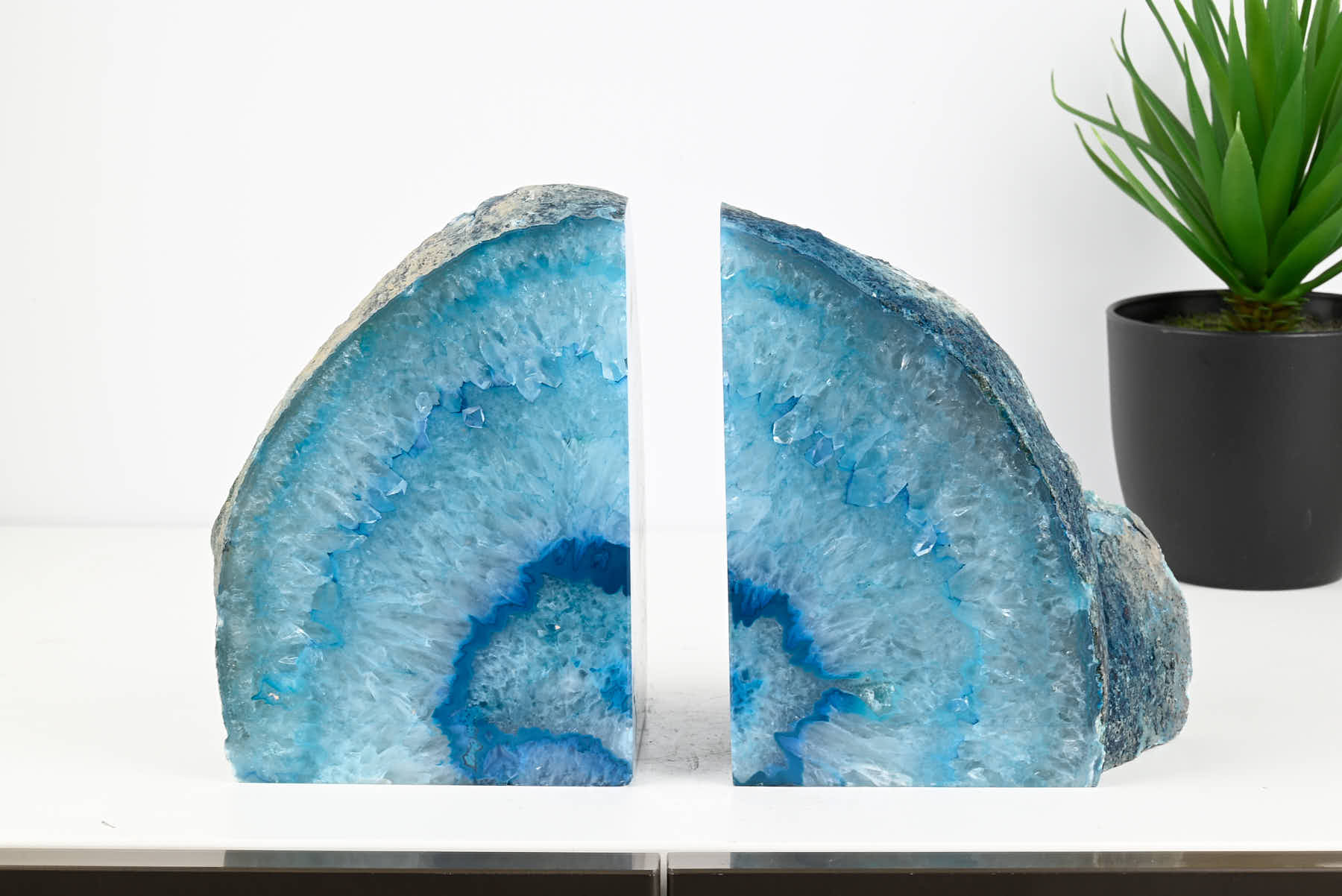 Extra Quality Teal Agate Bookends - 16cm tall - #BOTEAL-12004