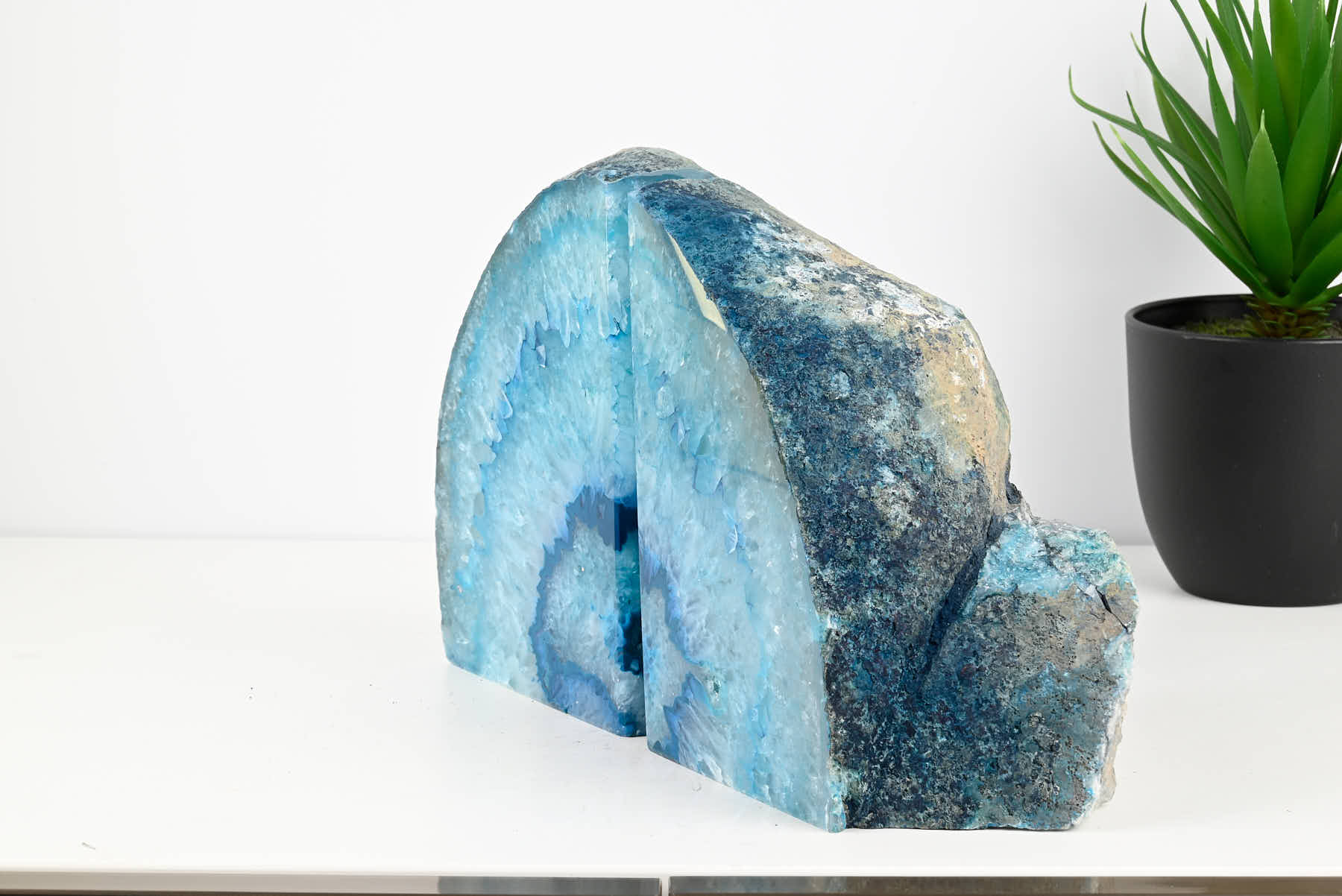 Extra Quality Teal Agate Bookends - 16cm tall - #BOTEAL-12004