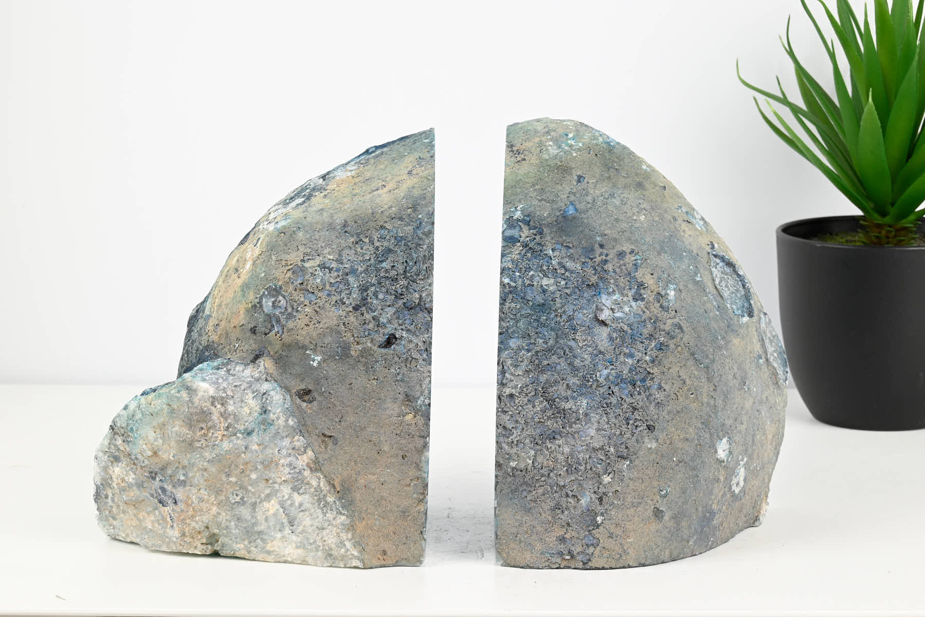 Extra Quality Teal Agate Bookends - 16cm tall - #BOTEAL-12004
