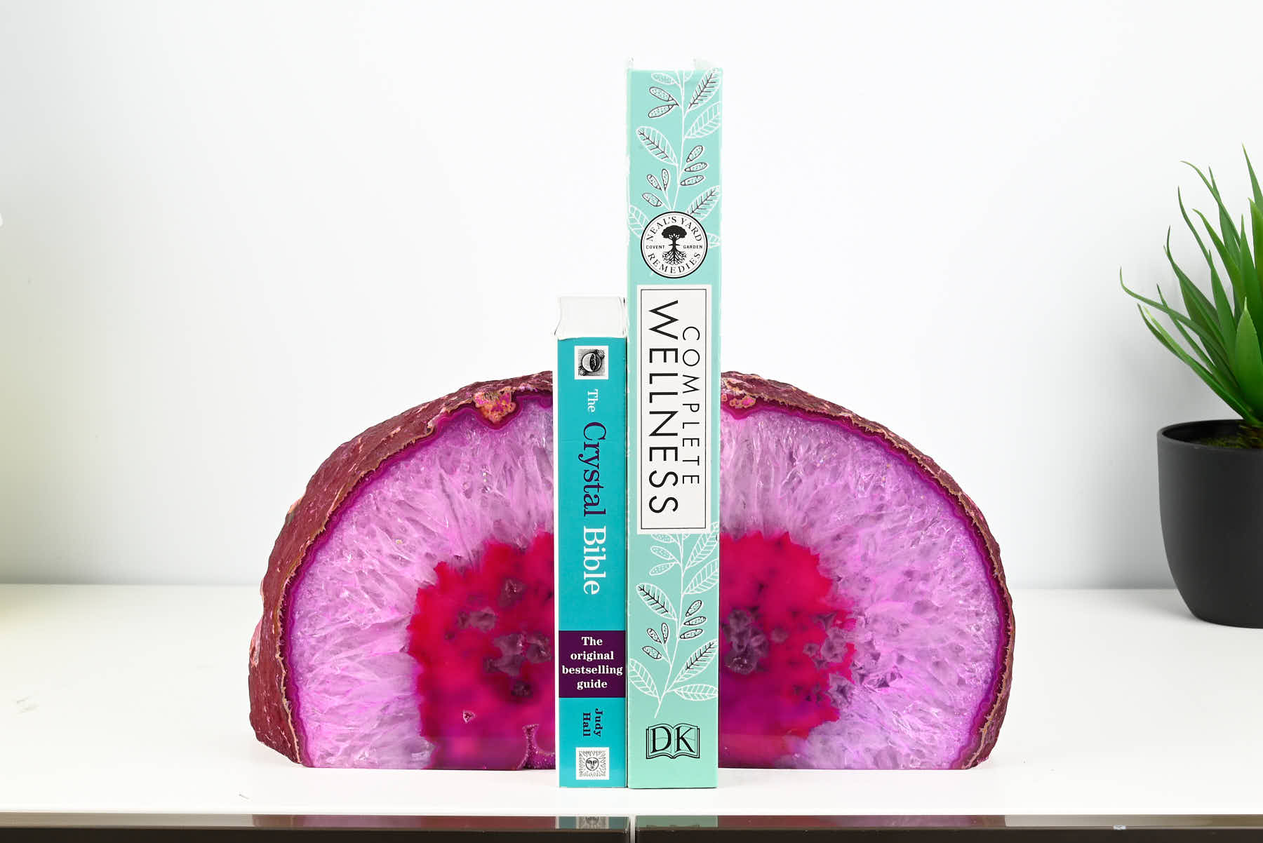 Extra Quality Pink Agate Bookends - 15cm tall - #BOPINK-12005