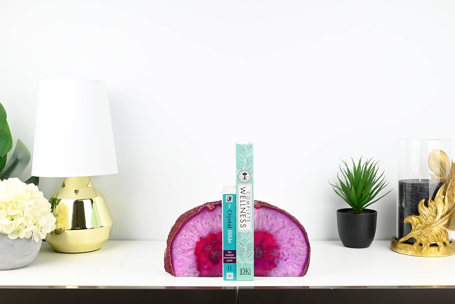 Extra Quality Pink Agate Bookends - 15cm tall - #BOPINK-12005