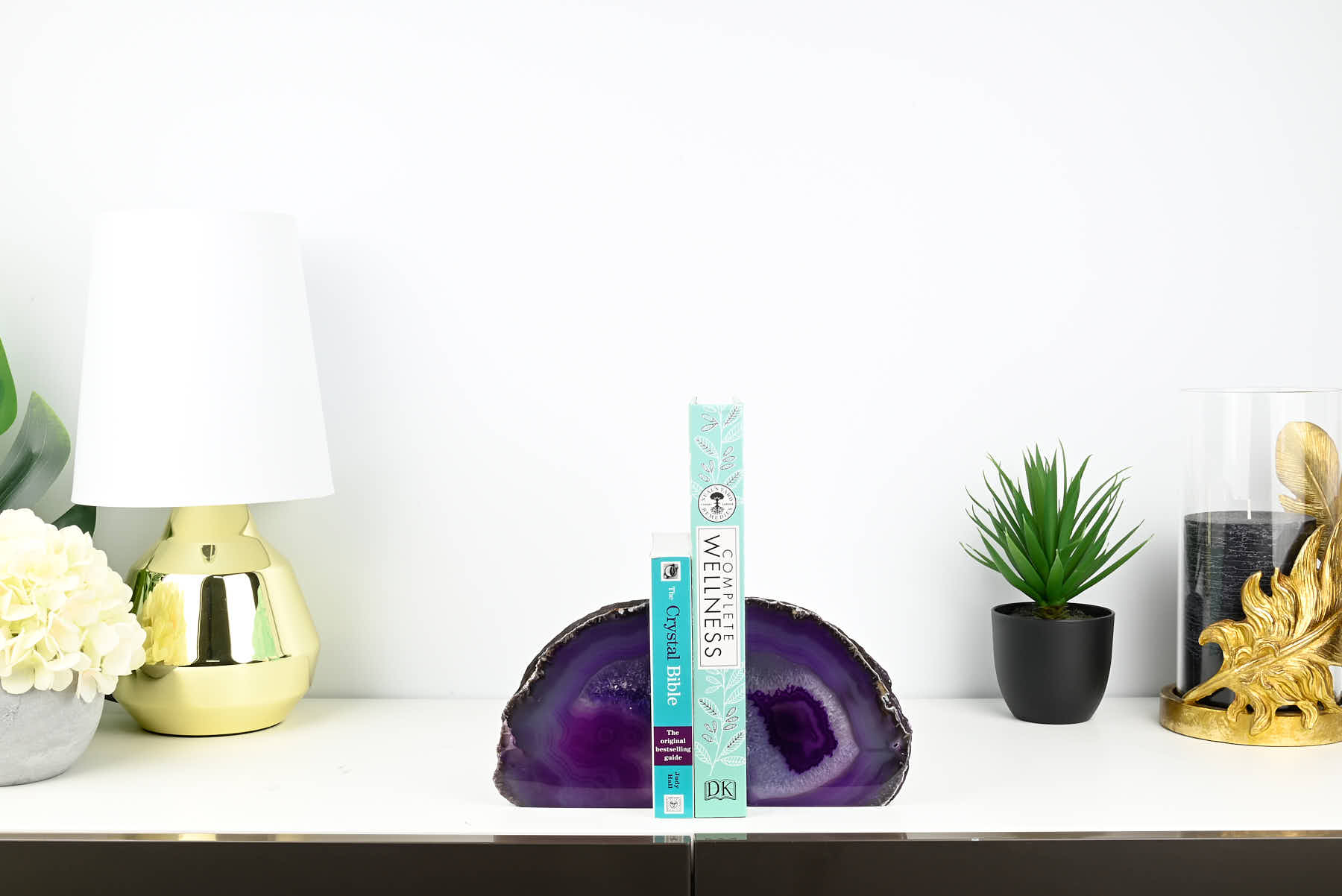 Extra Quality Purple Agate Bookends - 14cm tall - #BOPURP-12003