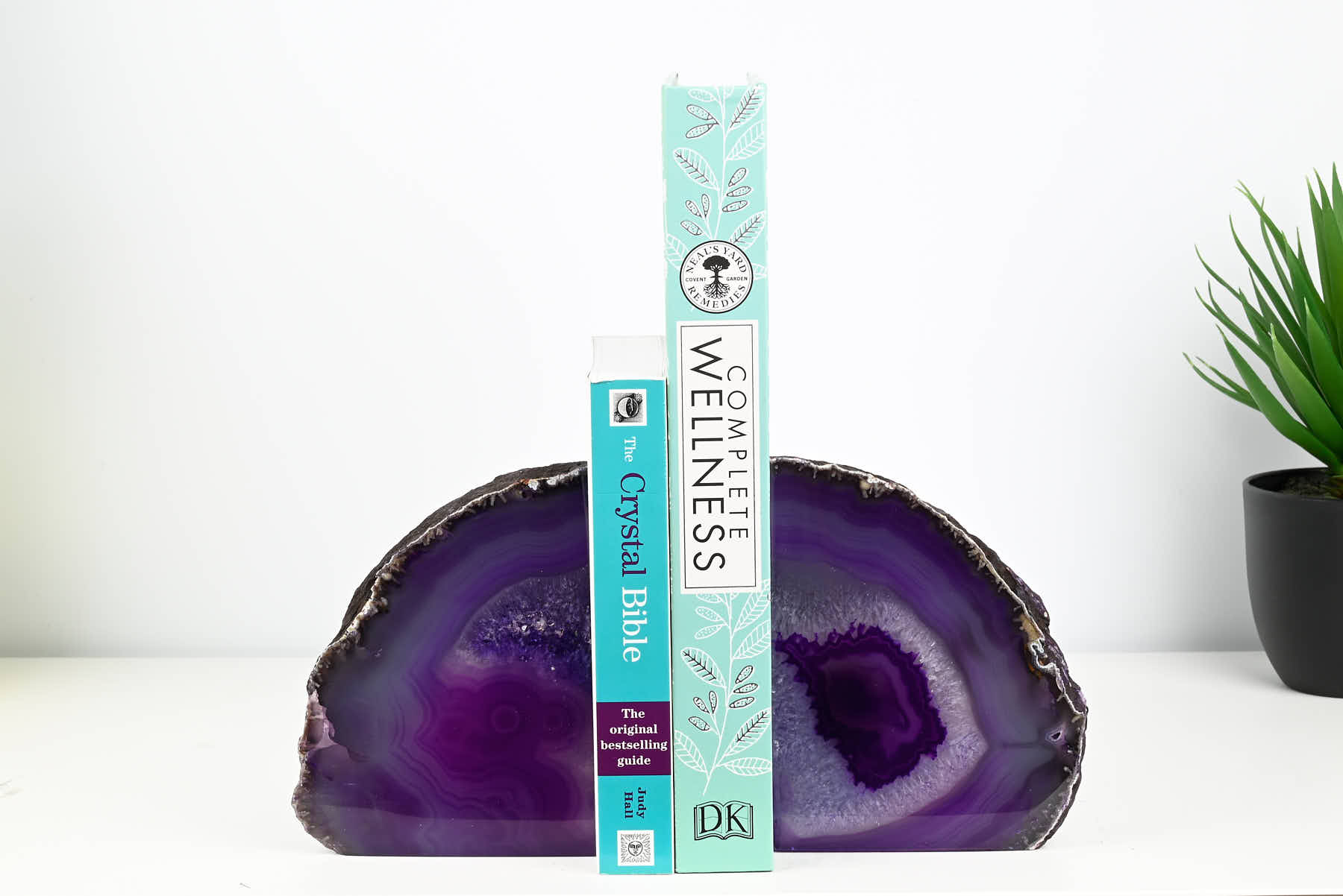 Extra Quality Purple Agate Bookends - 14cm tall - #BOPURP-12003