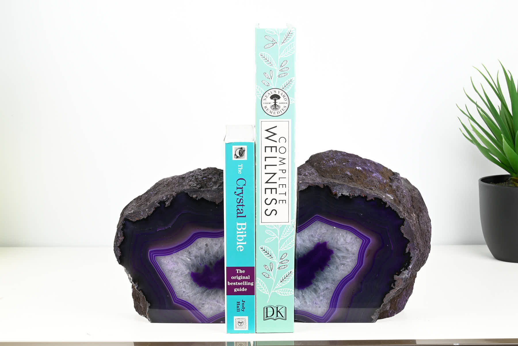 Extra Quality Purple Agate Bookends - 15cm tall - #BOPURP-12004