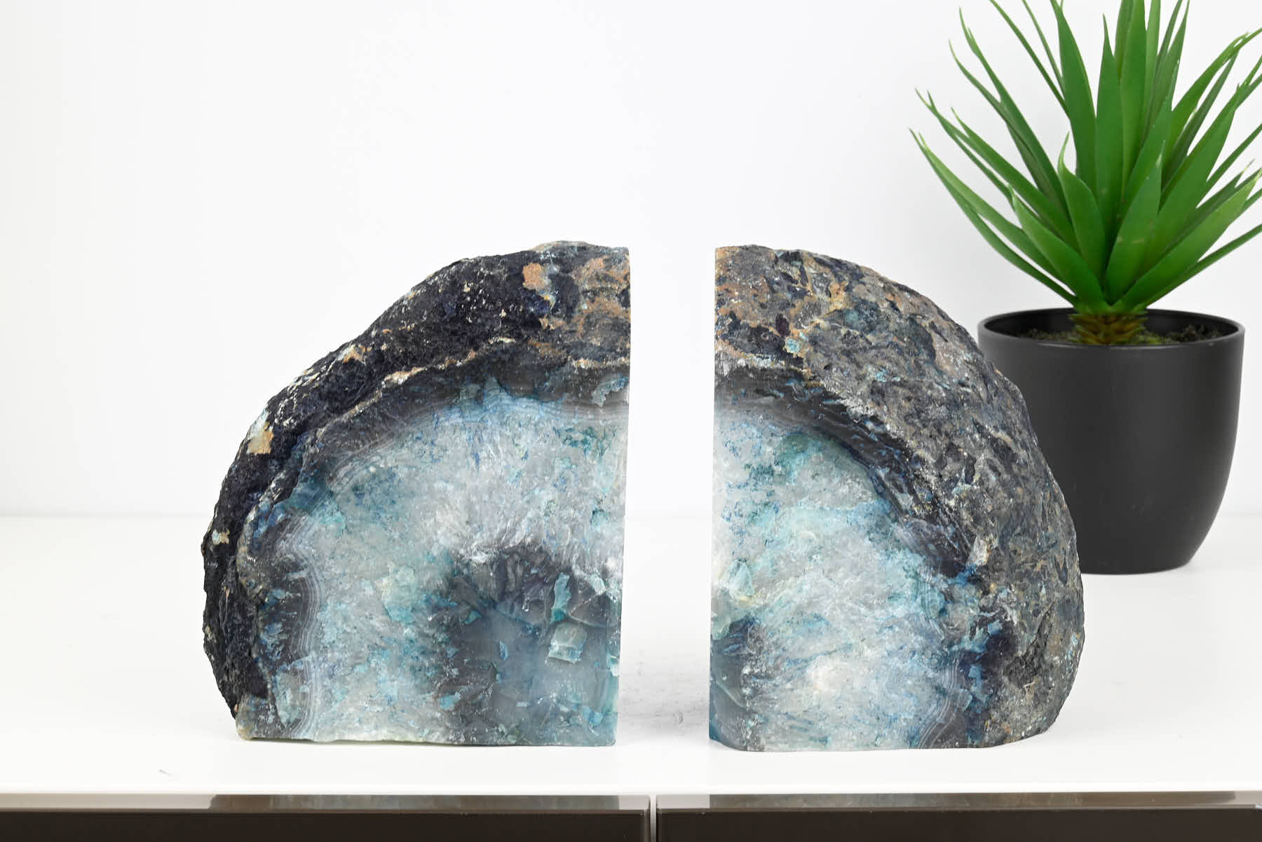 Extra Quality Teal Agate Bookends - 15cm tall - #BOTEAL-12002