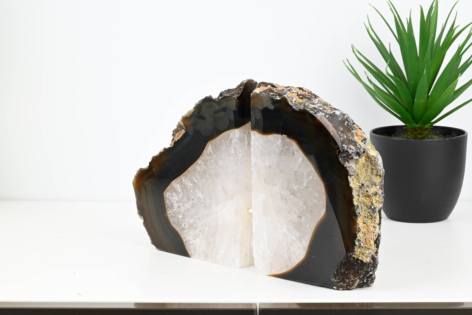 Extra Quality Natural Agate Bookends - 16cm tall - #BONATU-12007