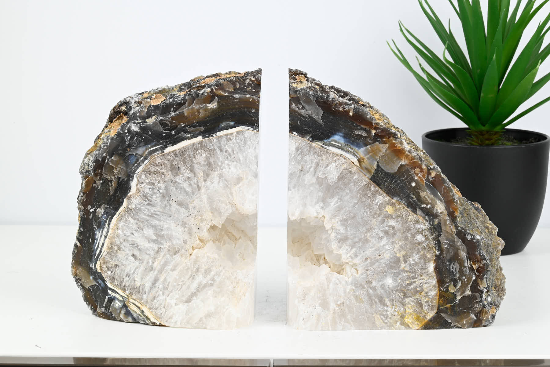 Extra Quality Natural Agate Bookends - 16cm tall - #BONATU-12007