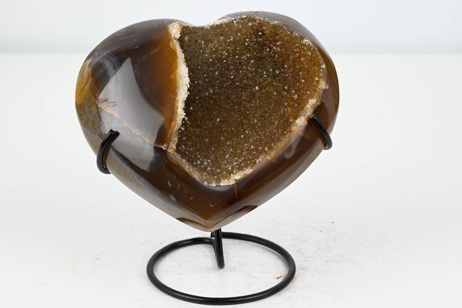 Extra Quality Agate Crystal Heart - 0.75kg, 12cm high - #HTAGAT-34008
