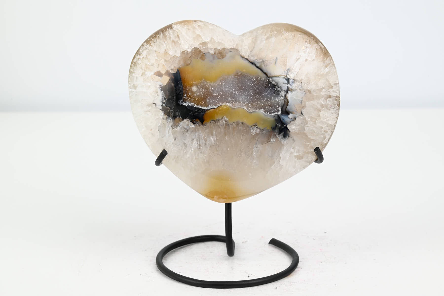 Extra Quality Agate Crystal Heart - 0.54kg, 12cm high - #HTAGAT-34001