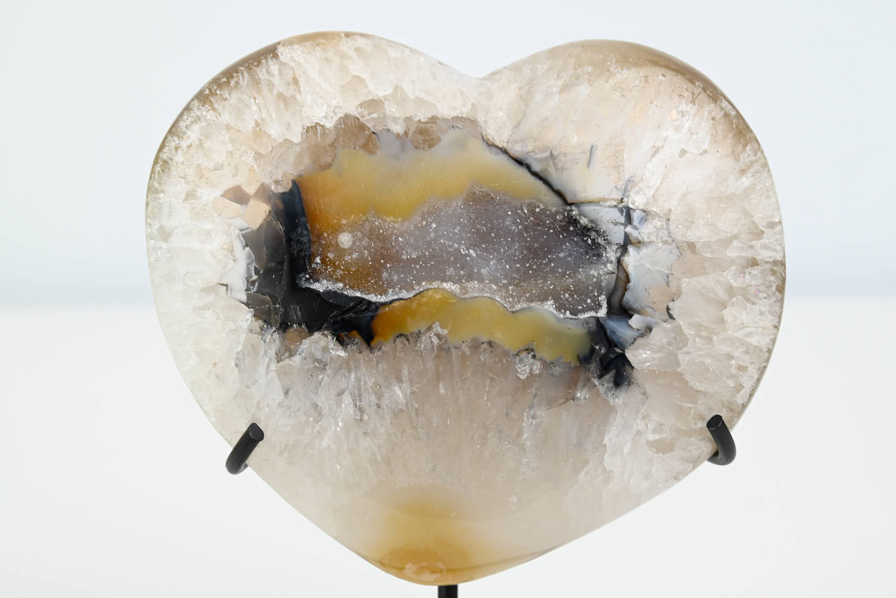 Extra Quality Agate Crystal Heart - 0.54kg, 12cm high - #HTAGAT-34001
