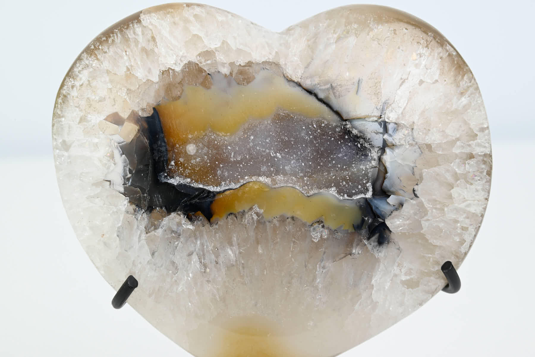 Extra Quality Agate Crystal Heart - 0.54kg, 12cm high - #HTAGAT-34001