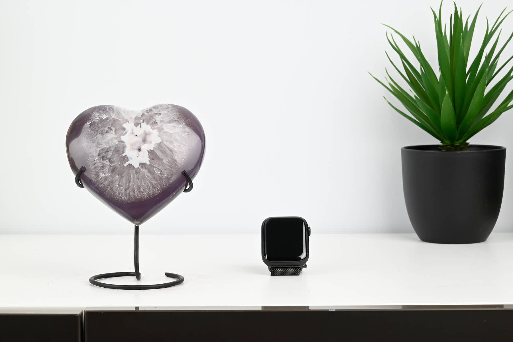 Extra Quality Agate Crystal Heart - 0.68kg, 13cm high - #HTAGAT-34012